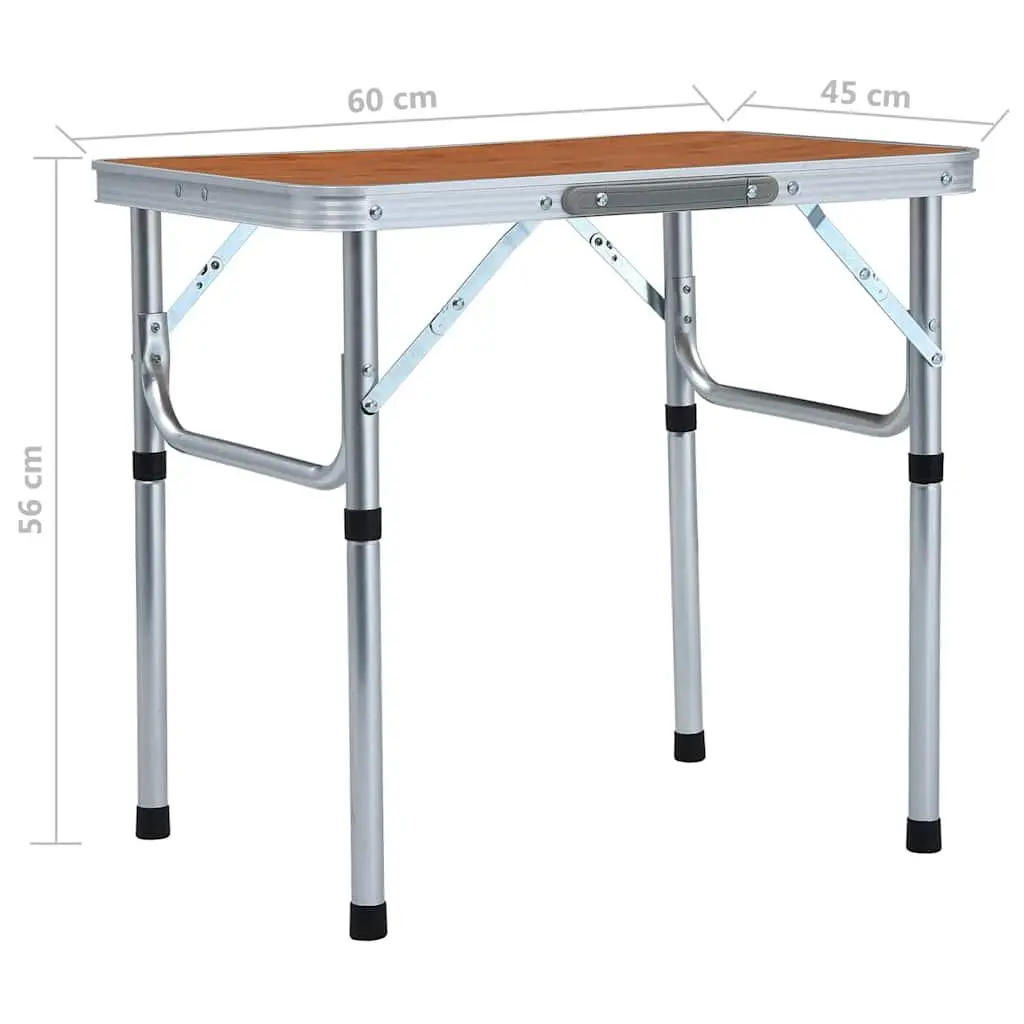 Folding Camping Table Brown Outdoor Picnic BBQ Portable Lightweight Aluminum
