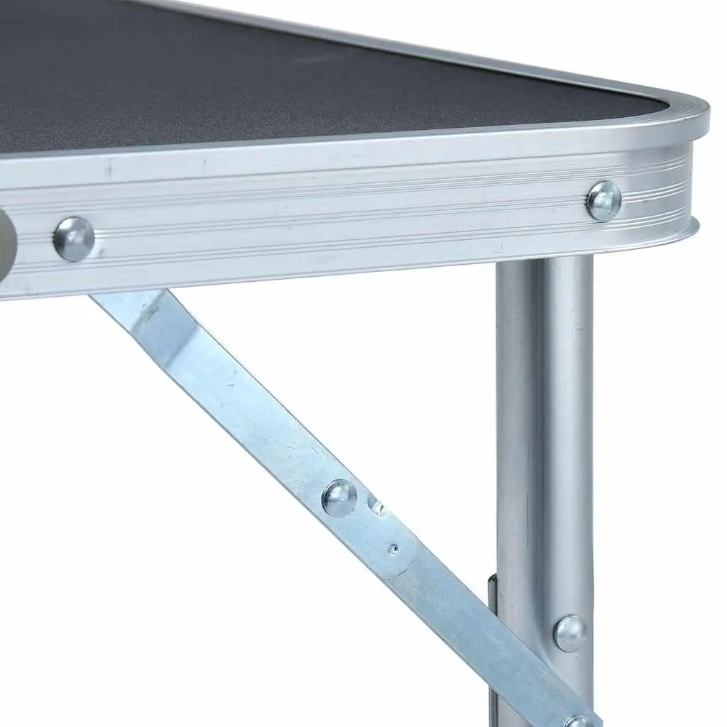 Folding Camping Table Grey Lightweight Portable Outdoor 60 x 45 cm
