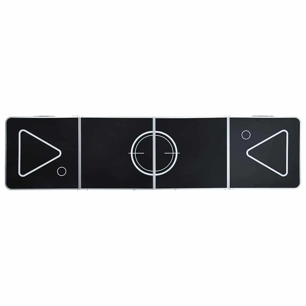 Folding Beer Pong Table 240 cm Black Portable Party Drinking Game Indoor Outdoor