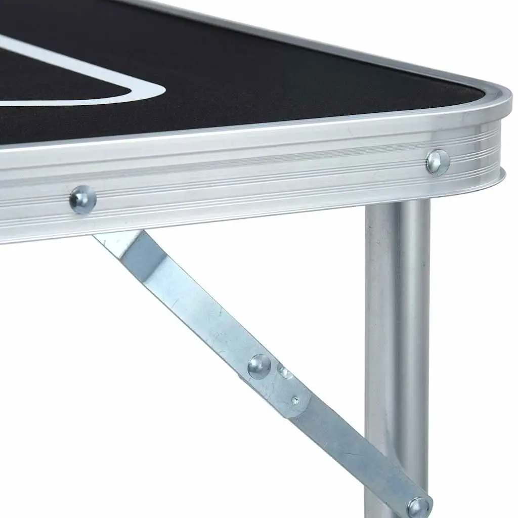 Folding Beer Pong Table 240 cm Black Portable Party Drinking Game Indoor Outdoor