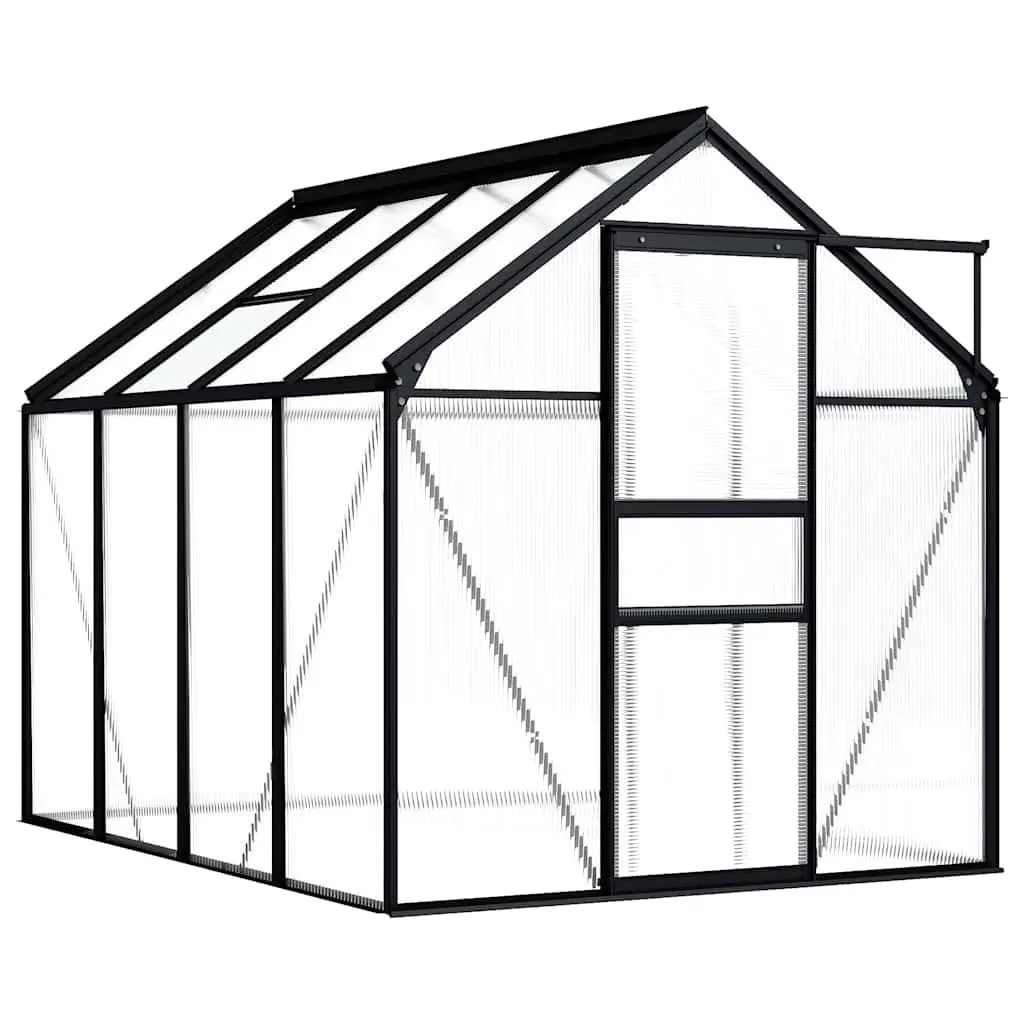 Anthracite Greenhouse with Polycarbonate Panels