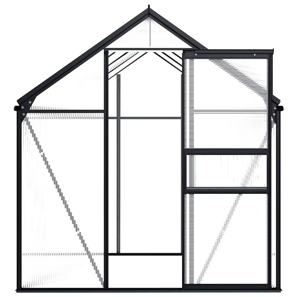 Anthracite Greenhouse with Polycarbonate Panels