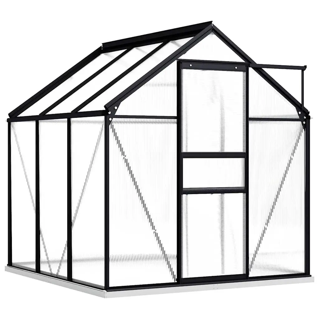 Greenhouse with Base Frame Anthracite Polycarbonate UV Resistant Panels 3.61m²