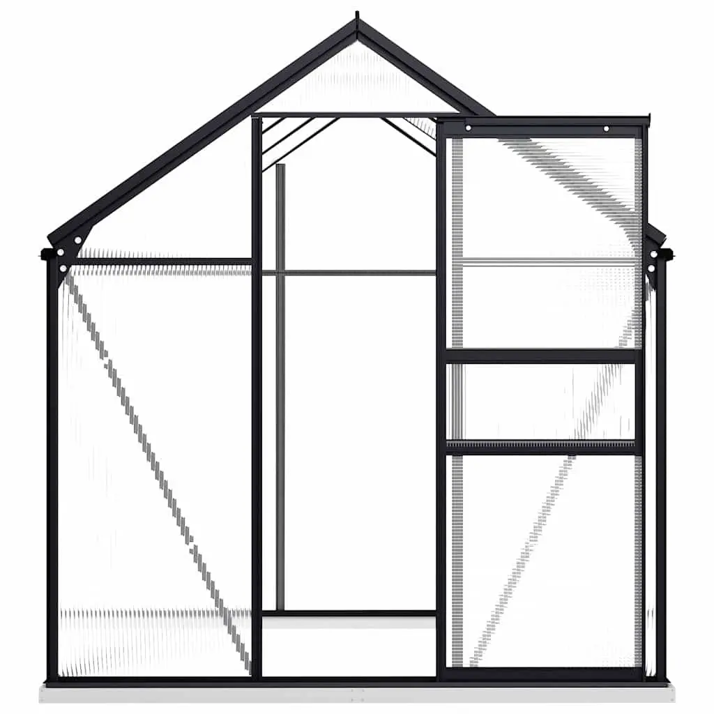 Greenhouse with Base Frame Anthracite Polycarbonate UV Resistant Panels 3.61m²