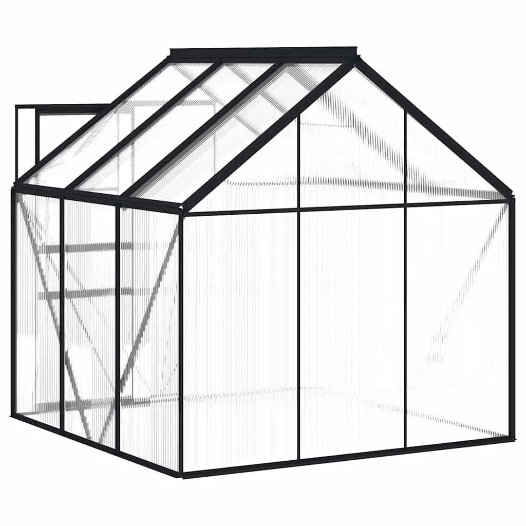 Greenhouse with Base Frame Anthracite Polycarbonate UV Resistant Panels 3.61m²