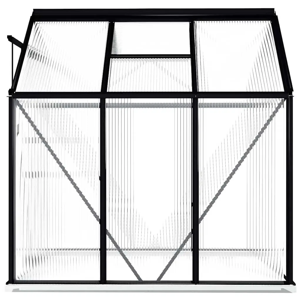 Greenhouse with Base Frame Anthracite Polycarbonate UV Resistant Panels 3.61m²