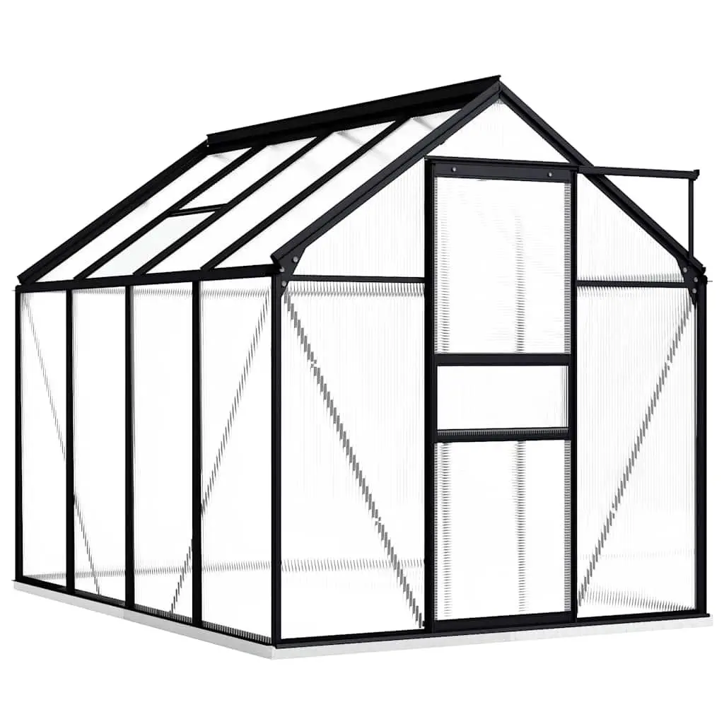 Greenhouse with Base Frame Anthracite Polycarbonate UV Resistant Thermally