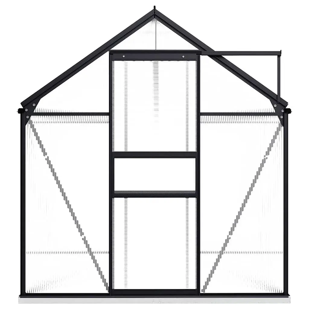 Greenhouse for Garden 5.89m² Anthracite Aluminium Polycarbonate Panels UV Resistant
