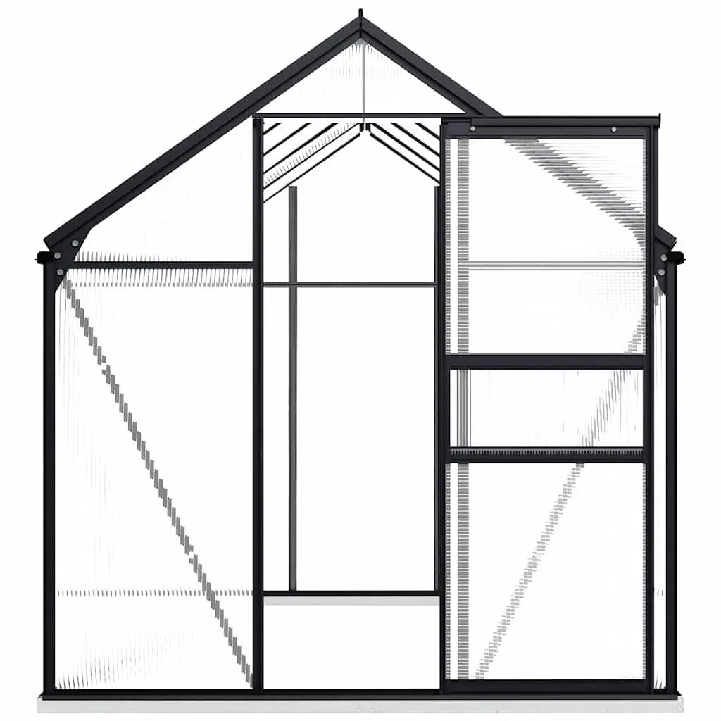 Greenhouse for Garden 5.89m² Anthracite Aluminium Polycarbonate Panels UV Resistant
