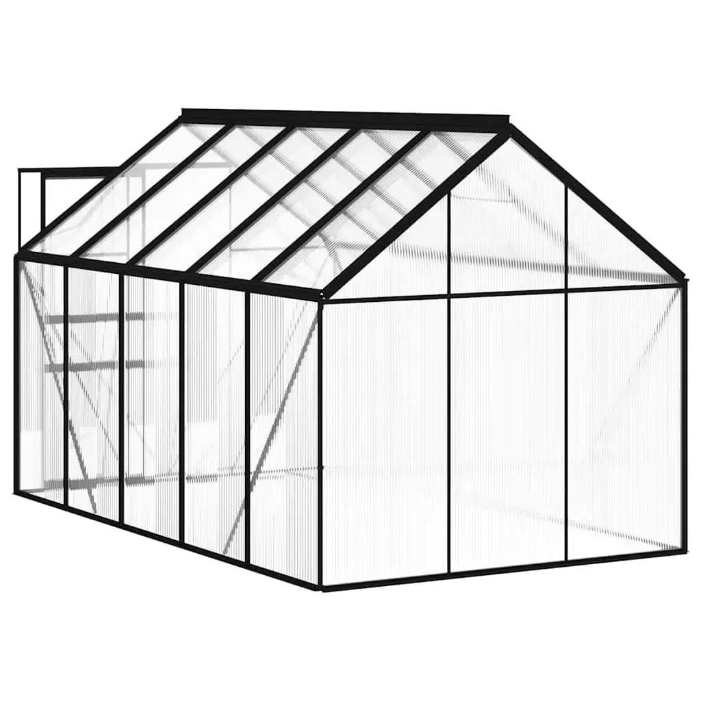Greenhouse for Garden 5.89m² Anthracite Aluminium Polycarbonate Panels UV Resistant