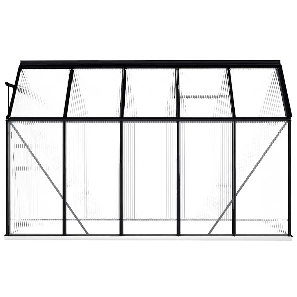 Greenhouse for Garden 5.89m² Anthracite Aluminium Polycarbonate Panels UV Resistant