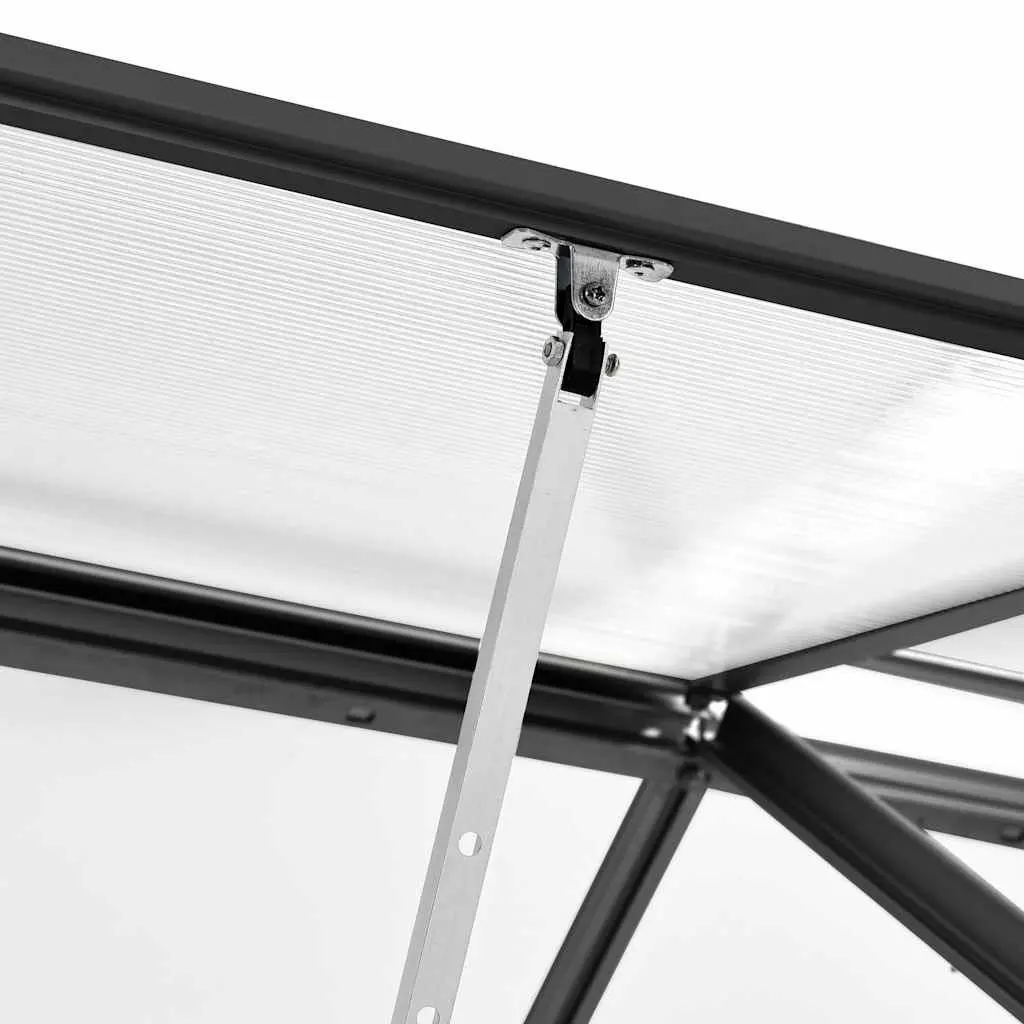 Greenhouse for Garden 5.89m² Anthracite Aluminium Polycarbonate Panels UV Resistant