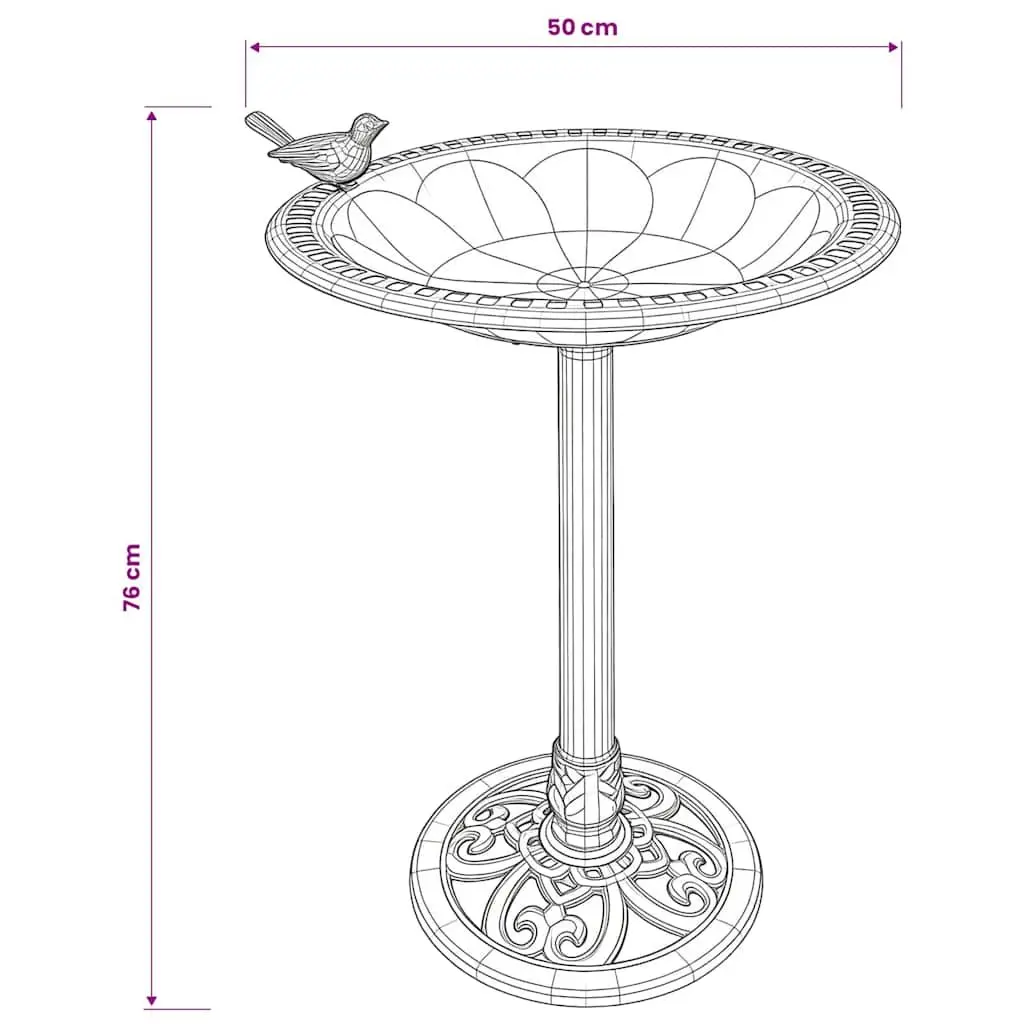 Garden Bird Bath Outdoor Decor Pedestal Bowl