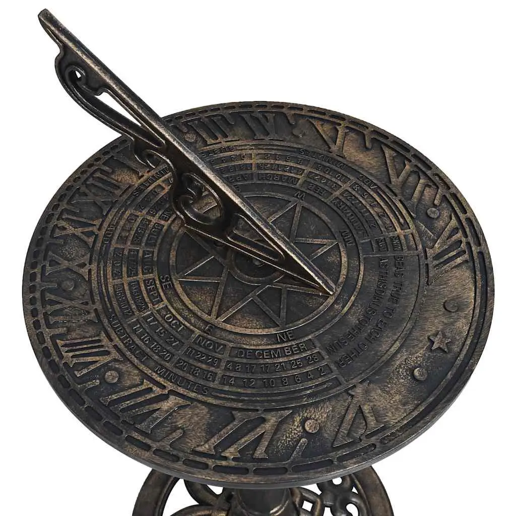 Garden Sundial Outdoor Patio Decor 35.5 x 82 cm