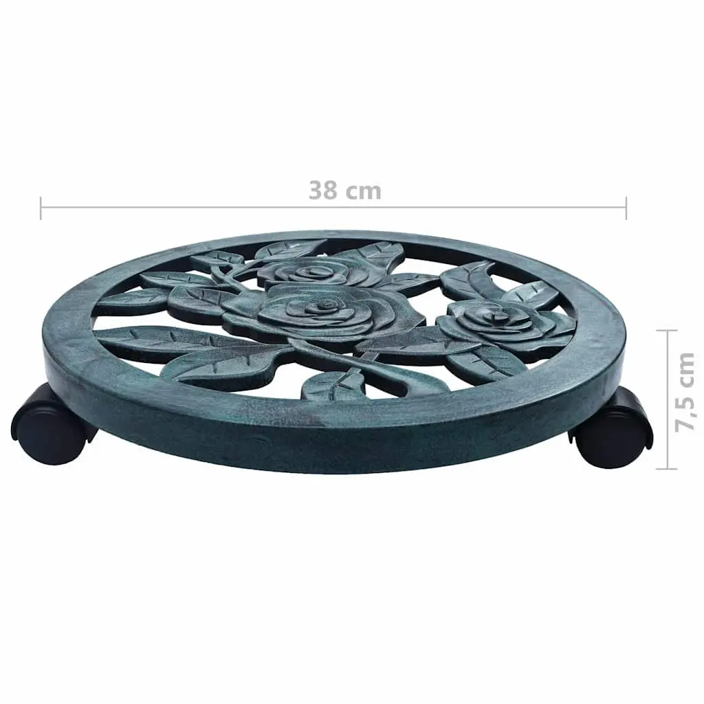 Plant Trolleys for Potted Plants 38cm Green 6 Piece Set