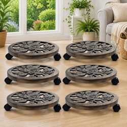 Plant Trolleys Set of 6 - 38cm Brown Caddies