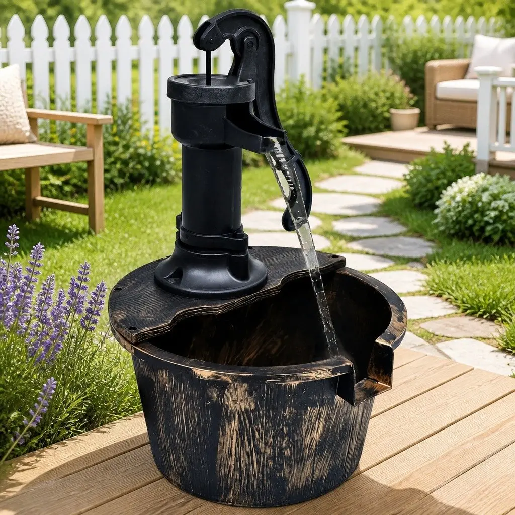 Garden Water Fountain for Outdoor Patio Brown