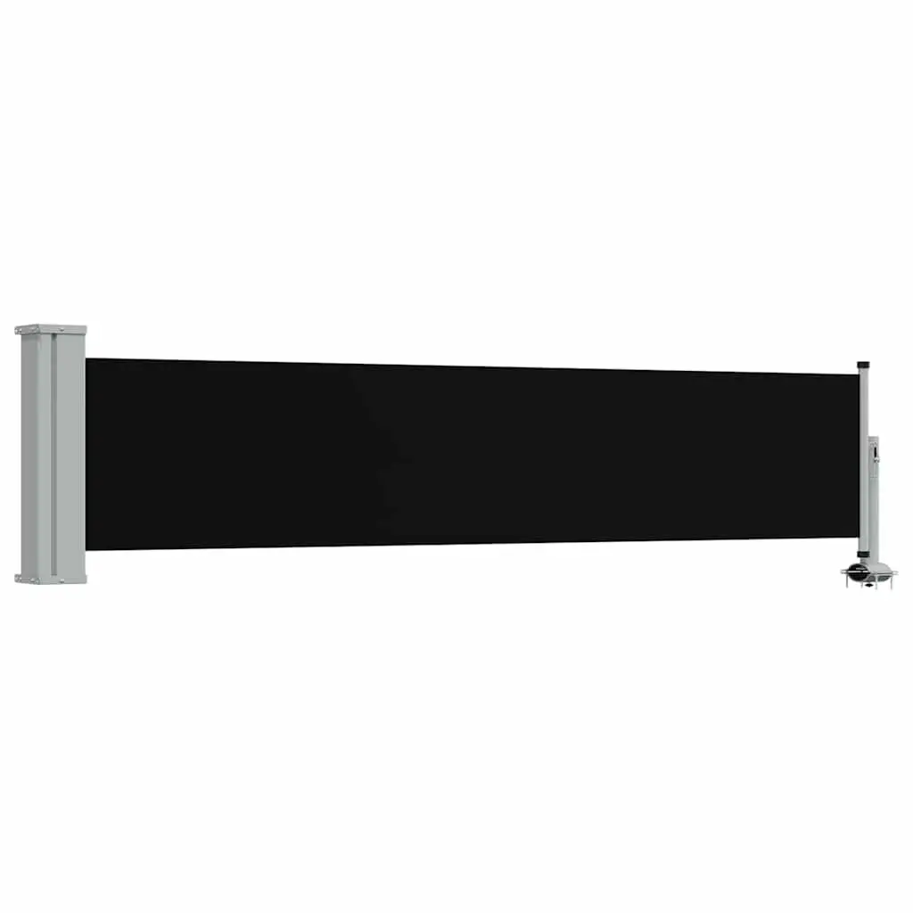 Patio Retractable Side Awning 60x300 cm Black Outdoor Shade Screen Privacy