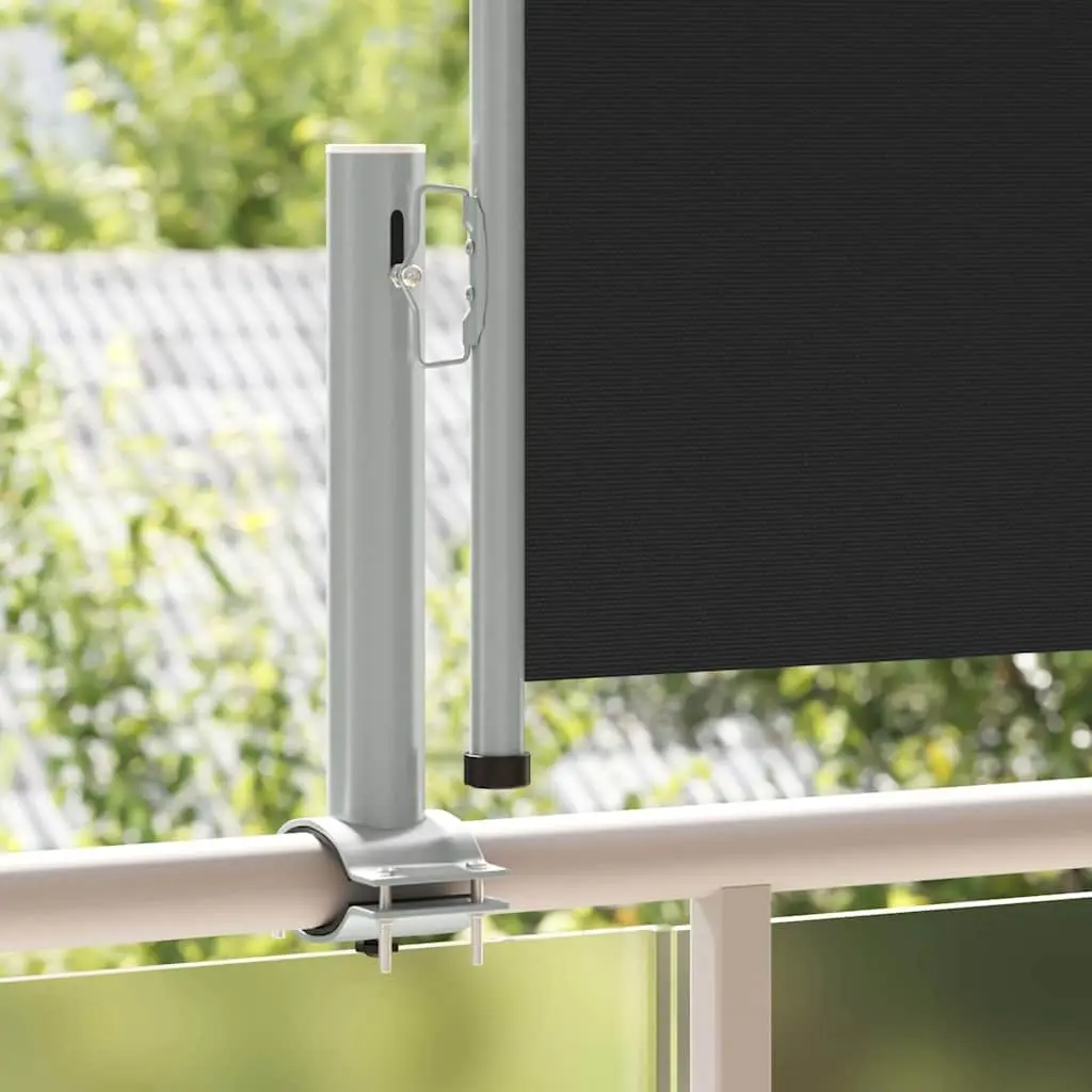 Patio Retractable Side Awning 60x300 cm Black Outdoor Shade Screen Privacy