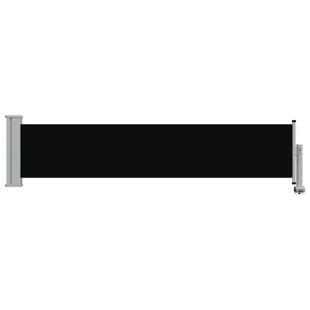 Patio Retractable Side Awning 60x300 cm Black Outdoor Shade Screen Privacy