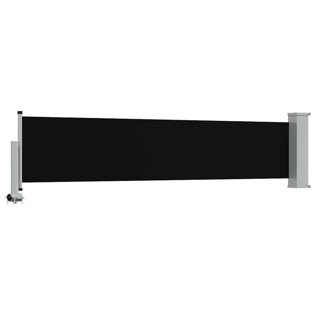 Patio Retractable Side Awning 60x300 cm Black Outdoor Shade Screen Privacy