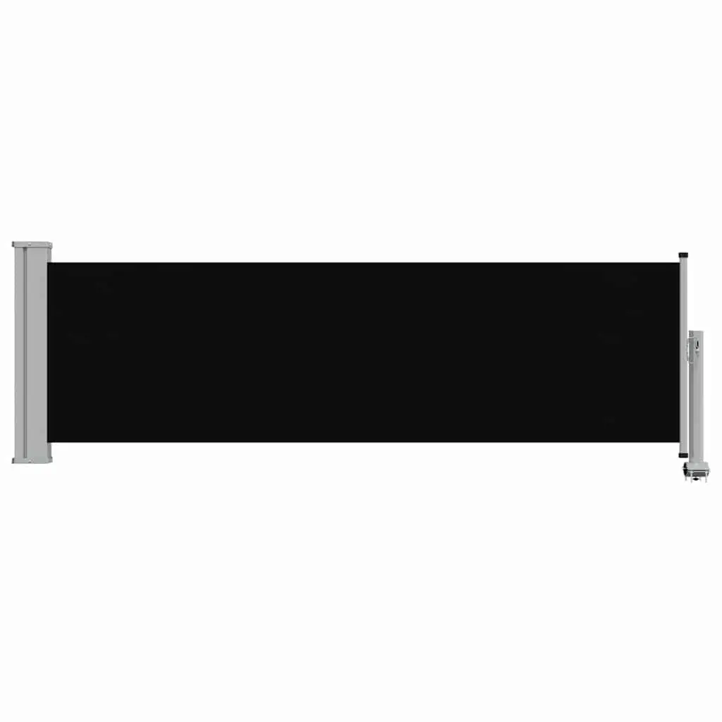 Retractable Side Awning for Patio 80x300cm Black Outdoor Privacy Screen Sunshade