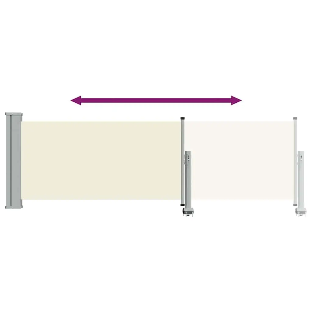 Retractable Side Awning Outdoor Use 80x300 cm Cream