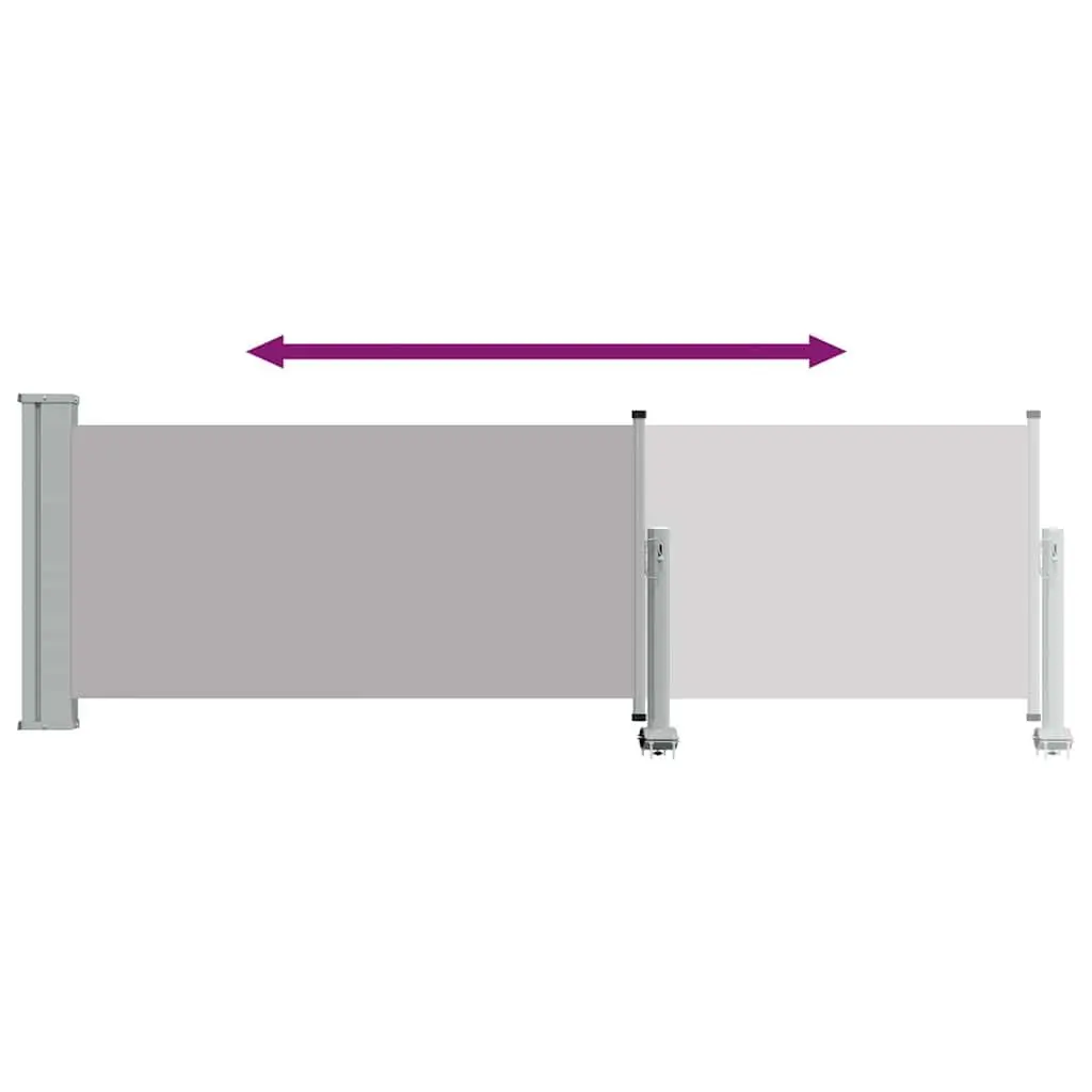 Retractable Side Awning for Patio 80x300cm Grey Outdoor Sunshade Privacy Screen