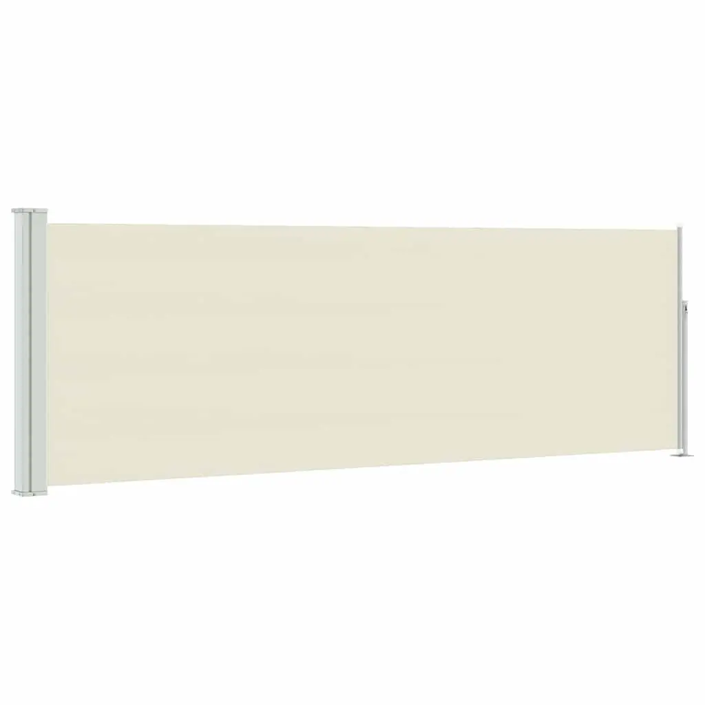 Retractable Side Awning Patio Screen 100x300cm Outdoor Privacy Shade Cream