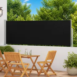 Retractable Side Awning Specifications: 100x500 cm, Black