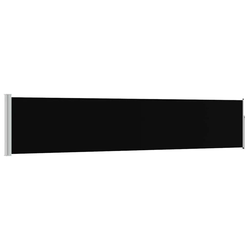 Patio Side Awning Retractable Screen 100x500 cm Black Outdoor Shade Privacy