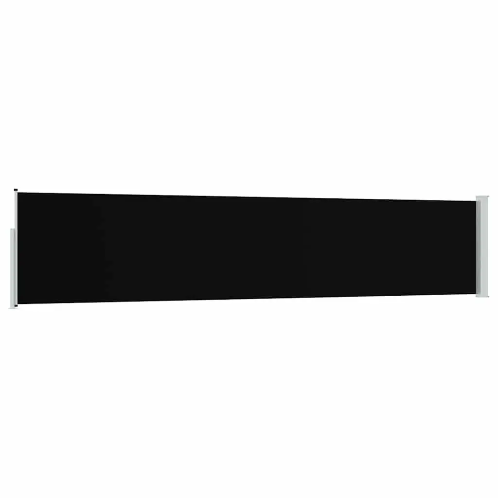 Patio Side Awning Retractable Screen 100x500 cm Black Outdoor Shade Privacy