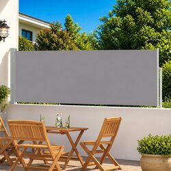 Retractable Side Awning 100x500 cm Grey UV-Resistant