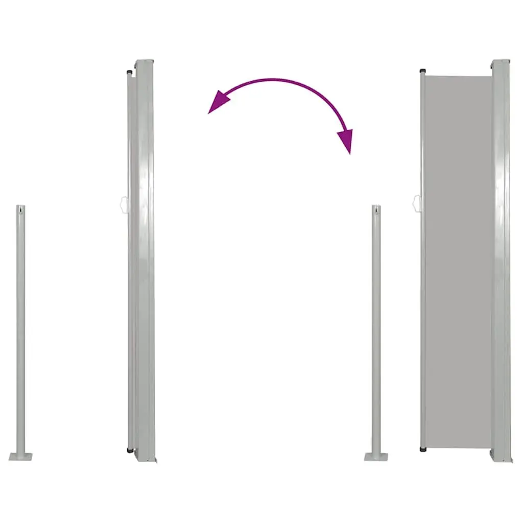 Retractable Side Awning 100x500 cm Grey UV-Resistant