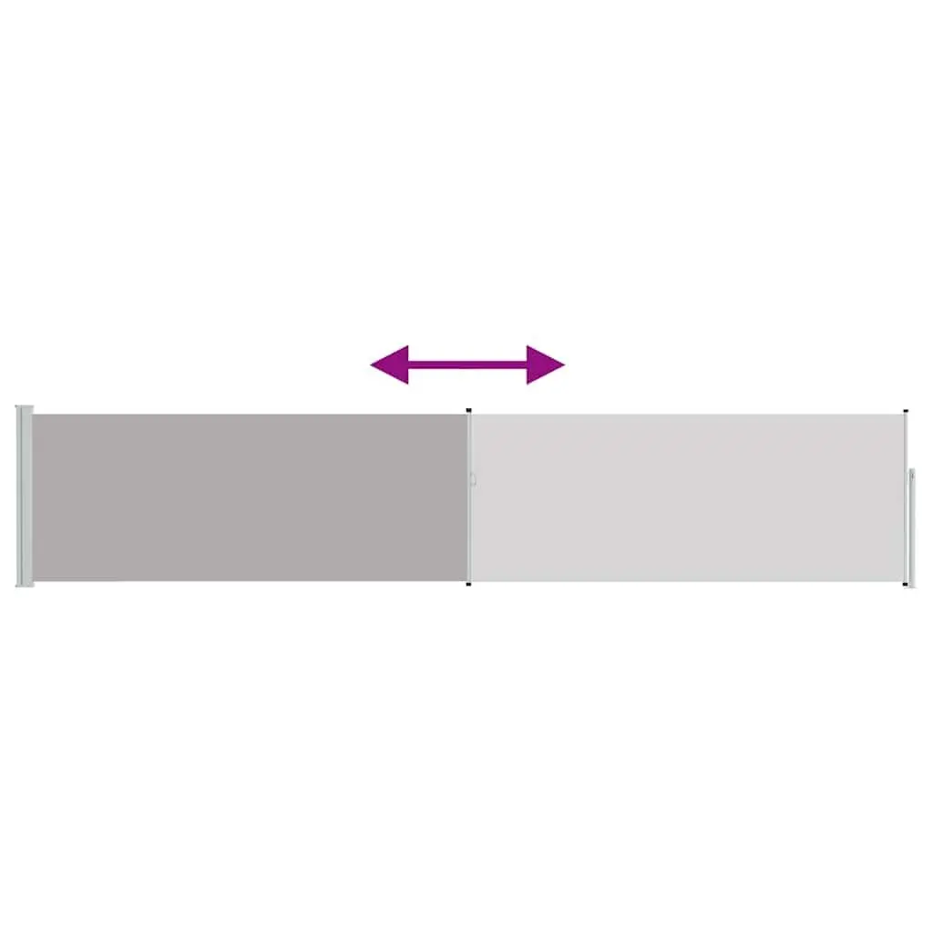 Retractable Side Awning 100x500 cm Grey UV-Resistant
