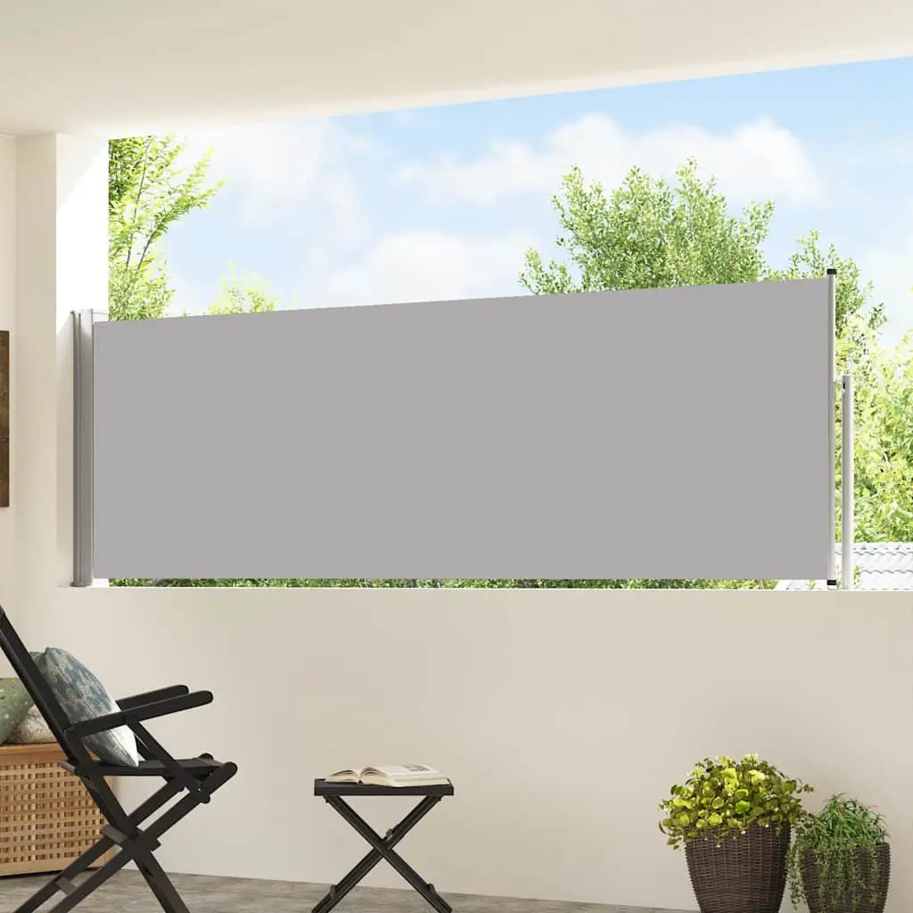 Retractable Side Awning 100x500 cm Grey UV-Resistant