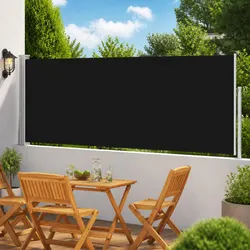 Patio Retractable Awning Specs: 120x500 cm Black Screen