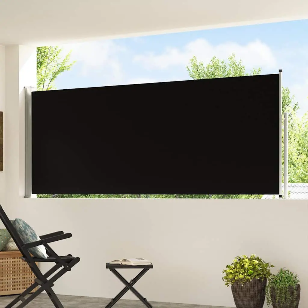 Retractable Side Awning for Patio Balcony Privacy Screen 117x514cm Black