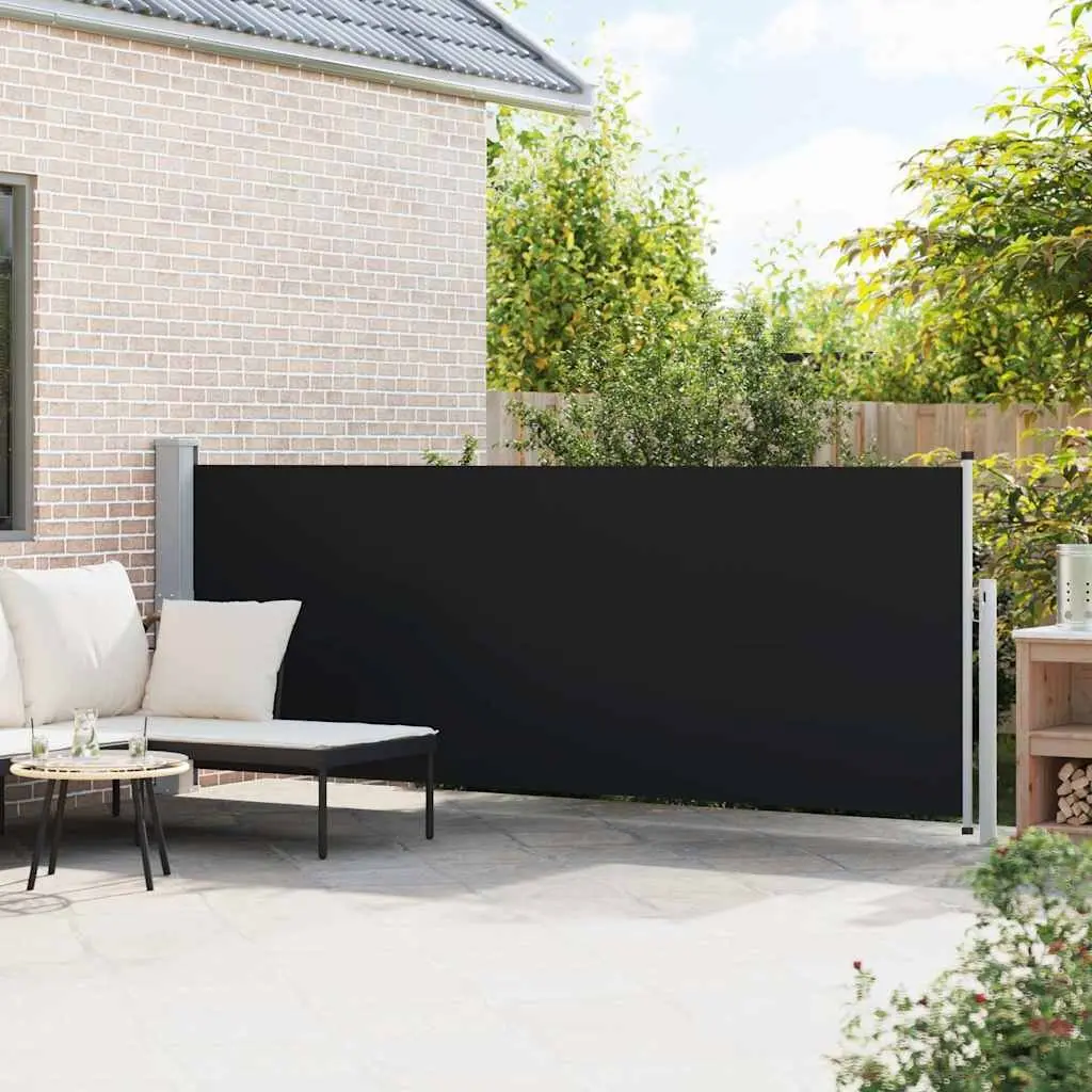 Black Retractable Side Awning 140x500 cm