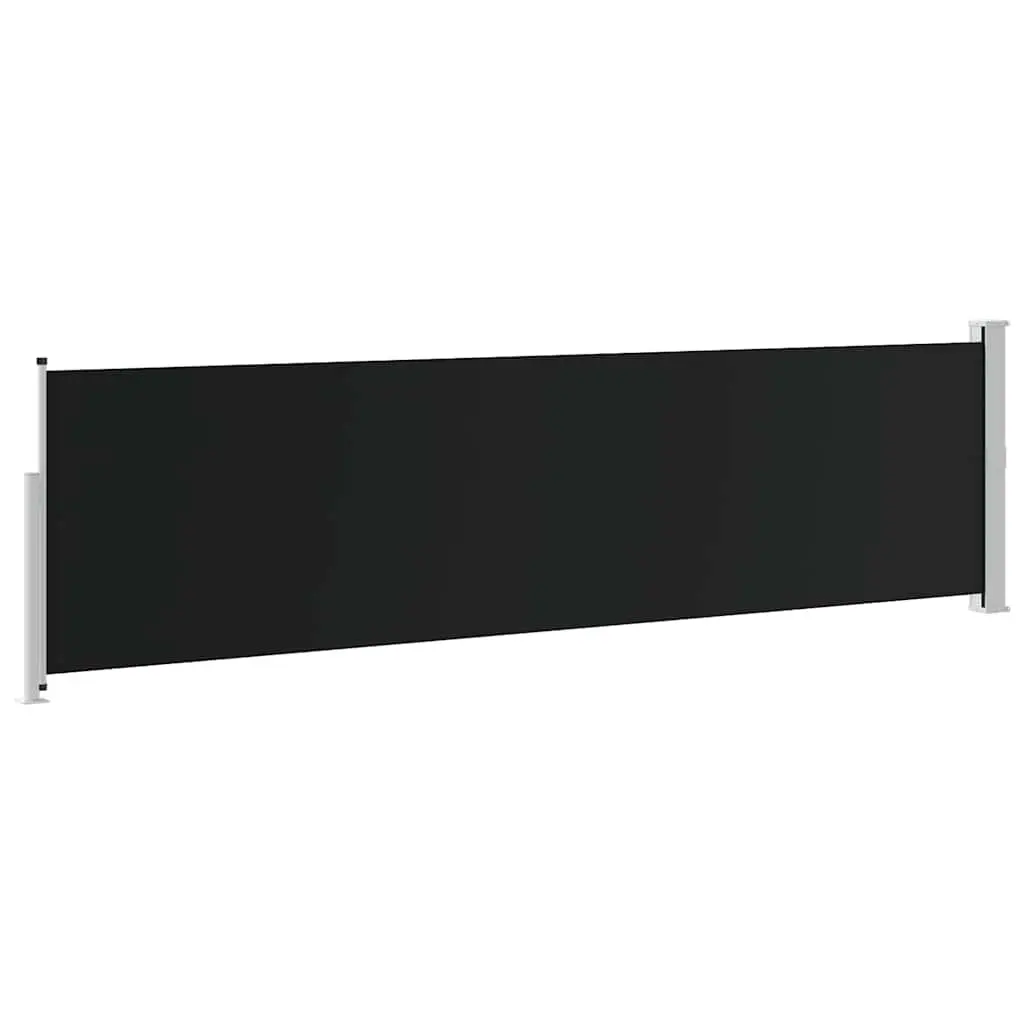 Black Retractable Side Awning 140x500 cm