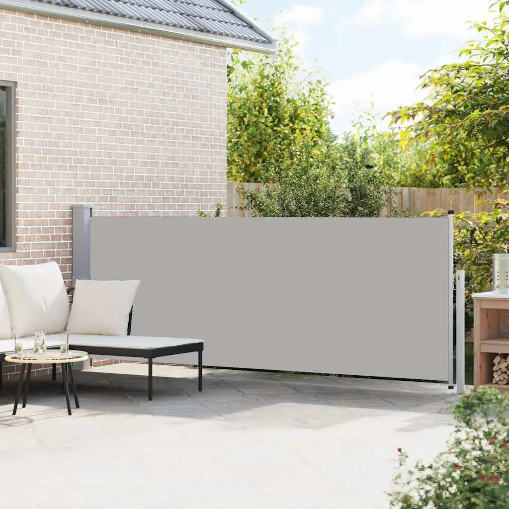 Side Awning Retractable Screen Patio Privacy Shade Grey 140x500cm Outdoor