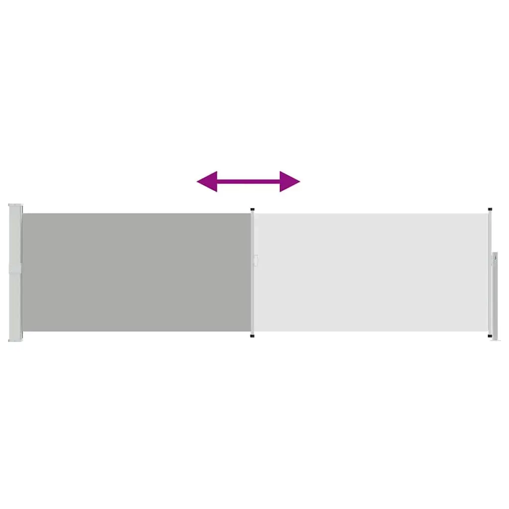 Side Awning Retractable Screen Patio Privacy Shade Grey 140x500cm Outdoor