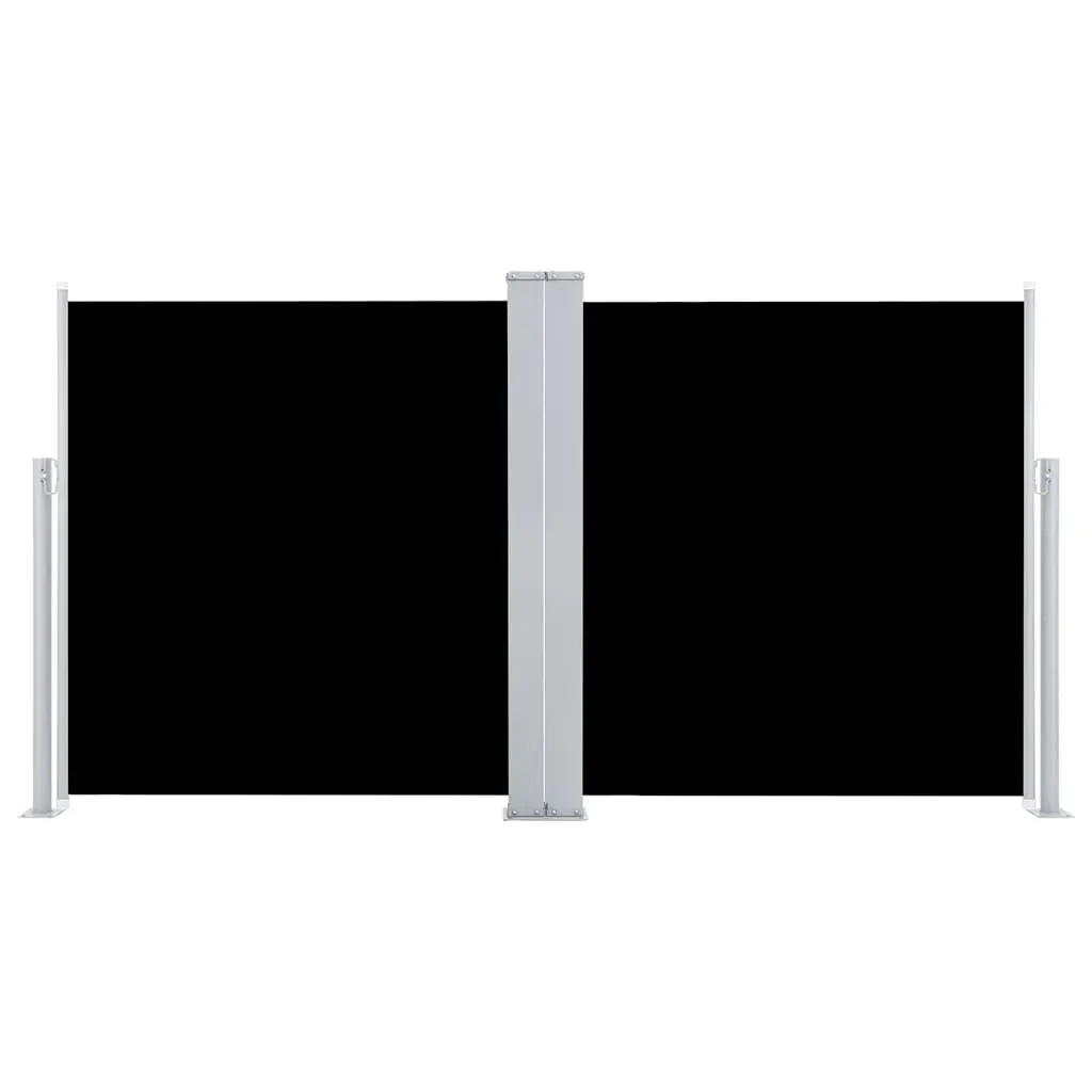 Retractable Side Awning Black 100x600cm with UV Protection