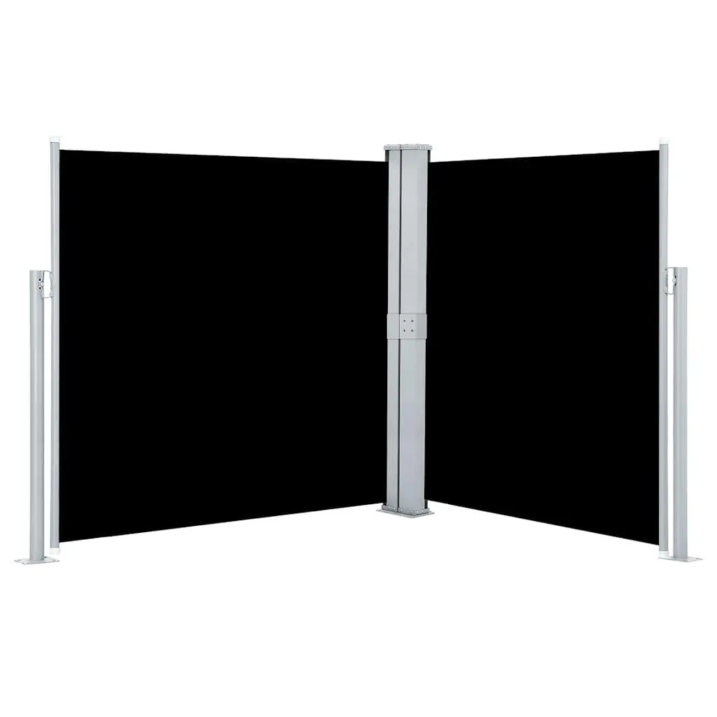Retractable Side Awning Black 140x600cm Garden Patio Privacy Screen Shade