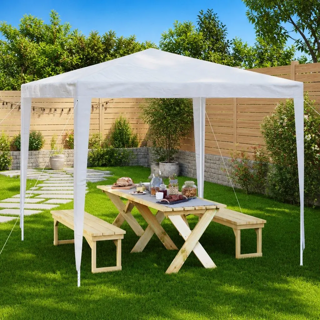 Party Tent Outdoor Use 2.5x2.5m White Gazebo Frame