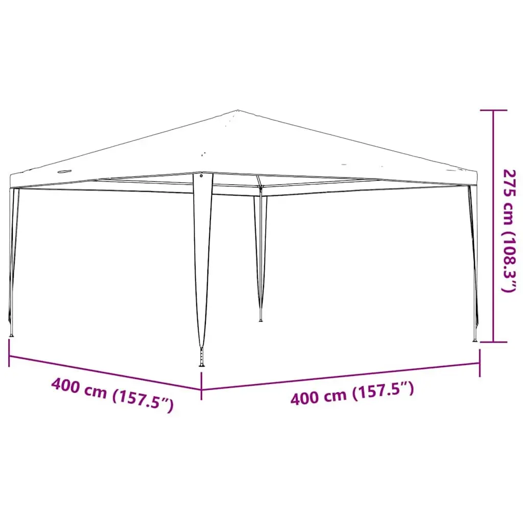 Outdoor Party Tent 4x4m Gazebo Canopy White Garden Wedding Event Marquee