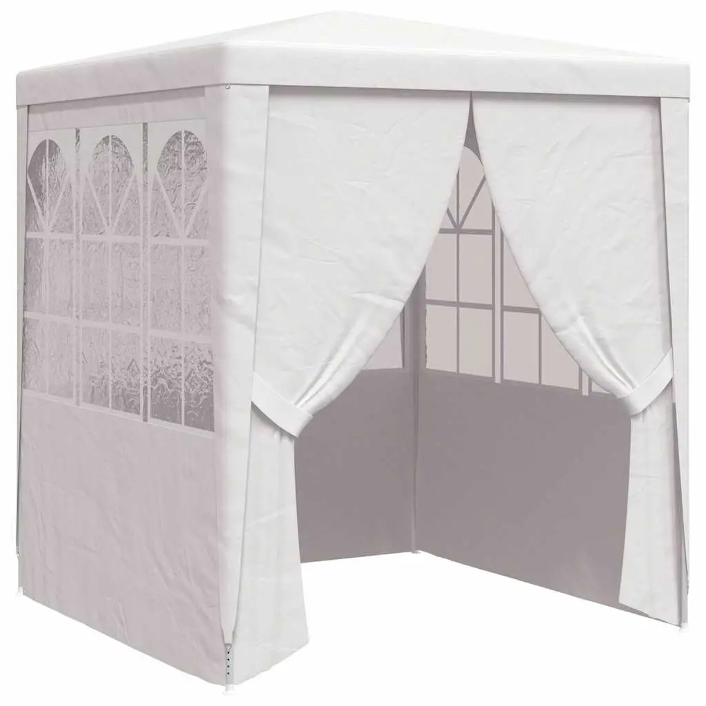 Party Tent 2x2m Outdoor Canopy Marquee Gazebo with Side Walls Door Windows White