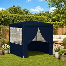 2x2 m Outdoor Gazebo with Steel Frame – Blue Canopy