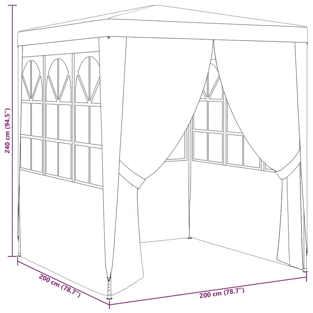 Party Tent 2x2 m with Side Walls Outdoor Gazebo Garden Marquee Blue Canopy