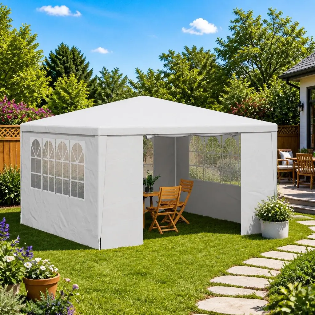 Party Tent Outdoor Garden 4x4m White Marquee Canopy Gazebo